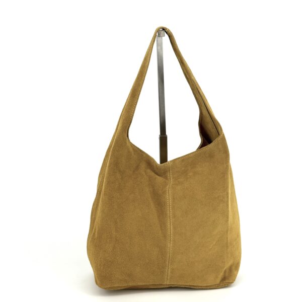 Vaková kabelka z brúsenej kože Marradi na zips - rúžová