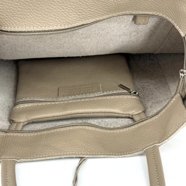 Kožená kabelka shopper Lucca na zips - bronzová