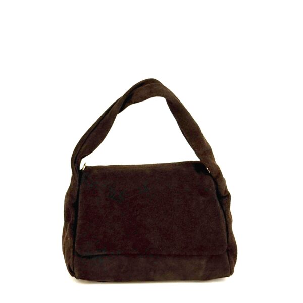 Kabelka z brúsenej kože s klopou Orbetello